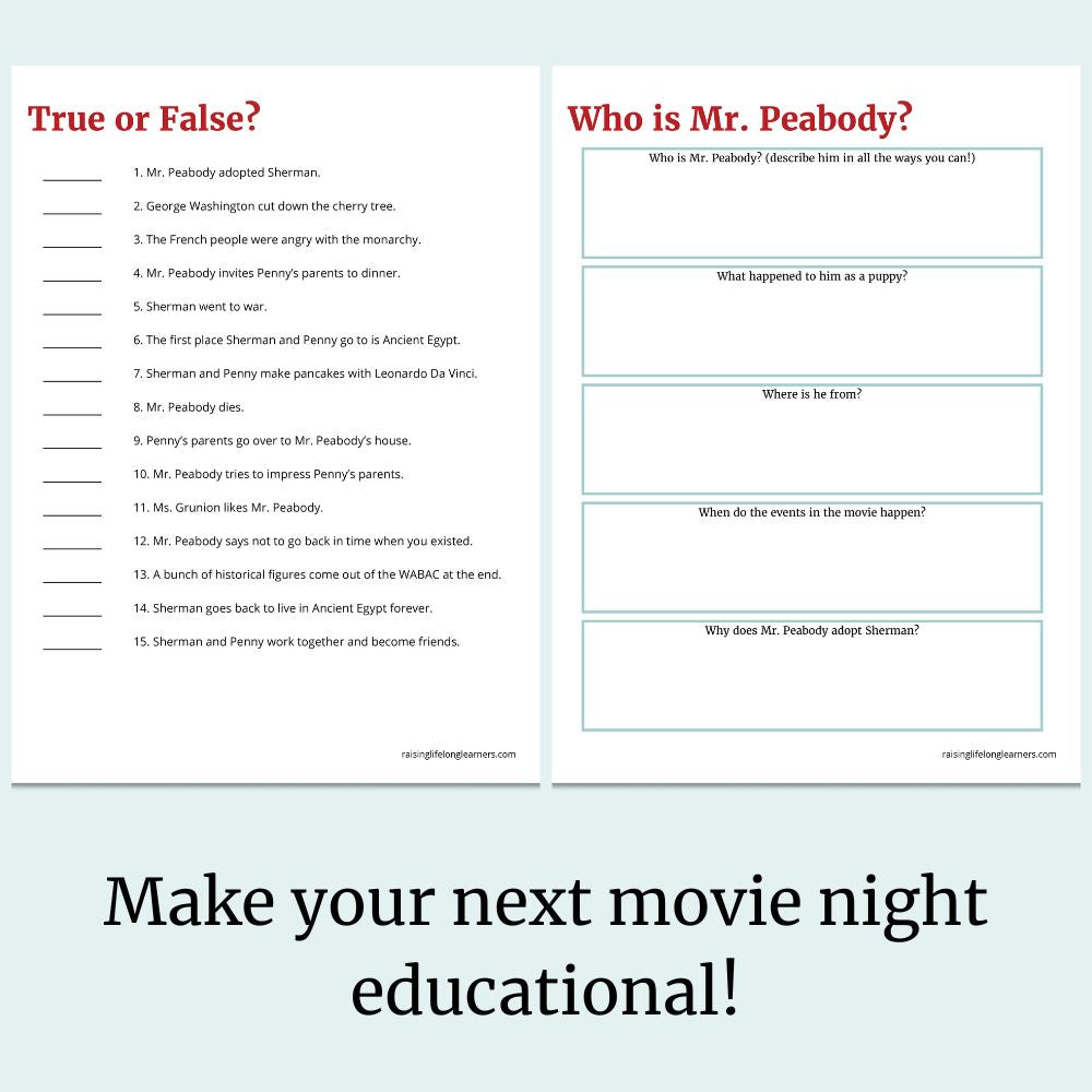 Mr. Peabody and Sherman Movie Study